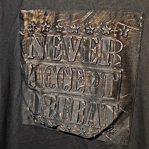 Never Accept Defeat Motivational Tee Shirt Pacific‎ Flyer Large - Picture 3 of 6